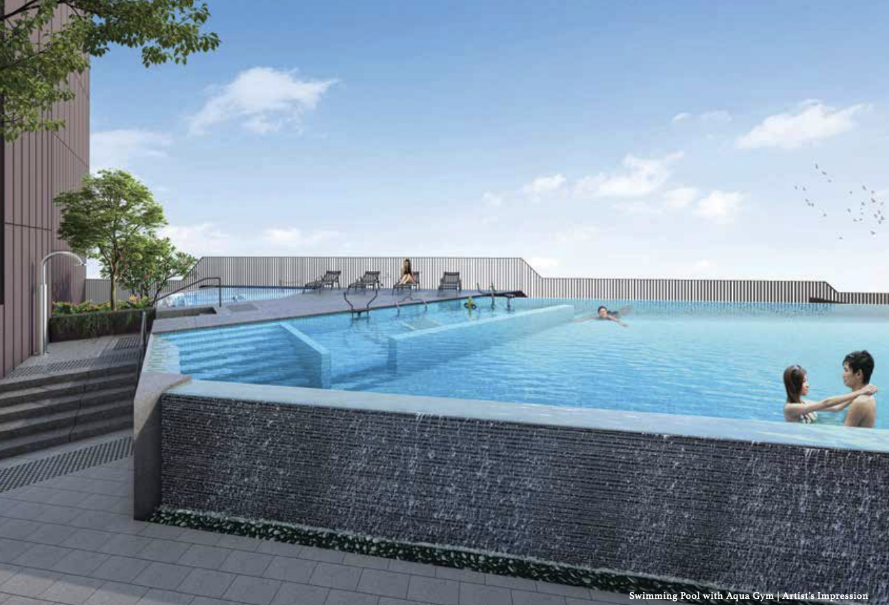 Arina East Residences 雅丽轩 pool deck and aqua gym area